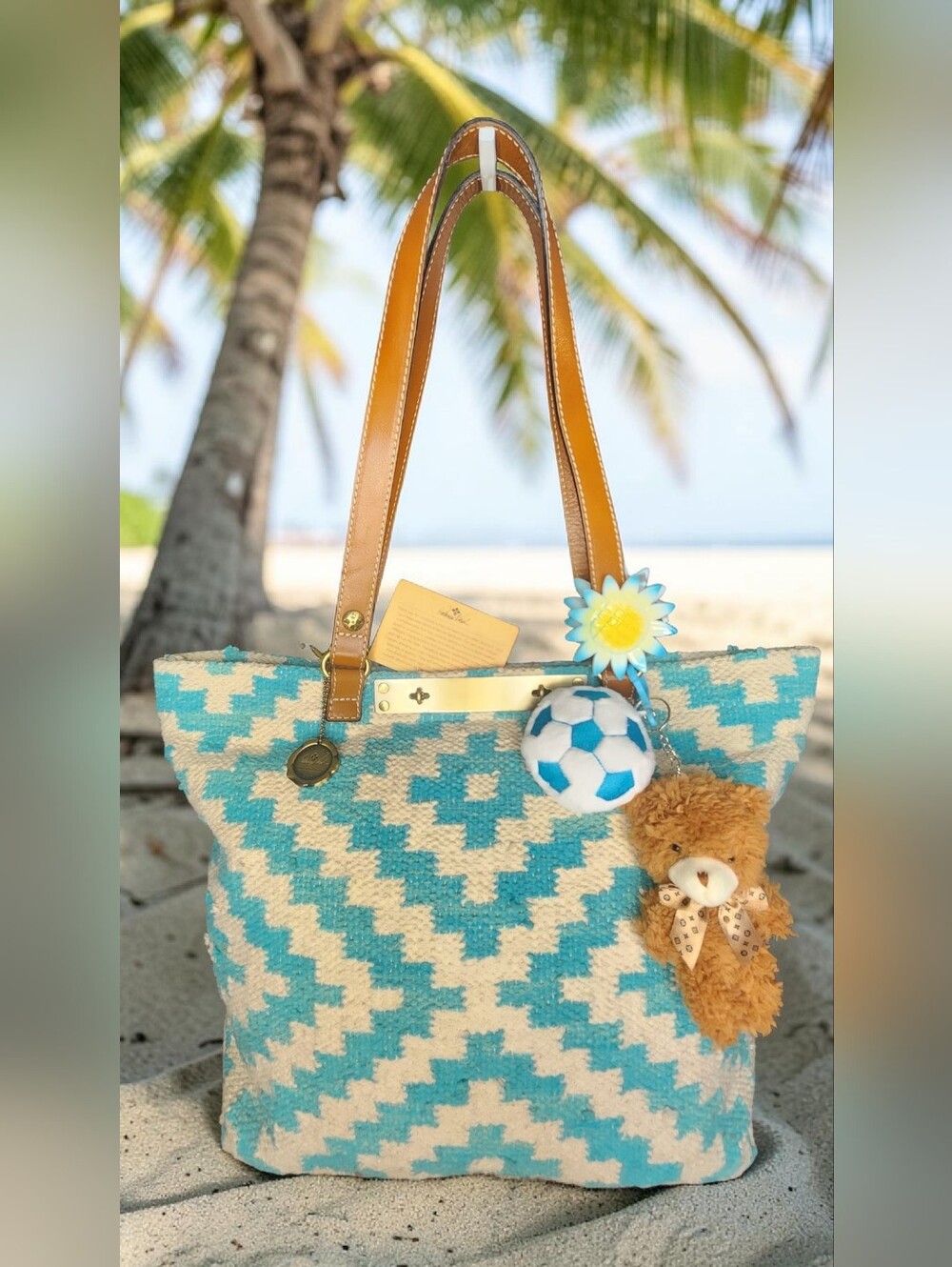 Patricia Nash Chennai Woven Tote With Tan Handles